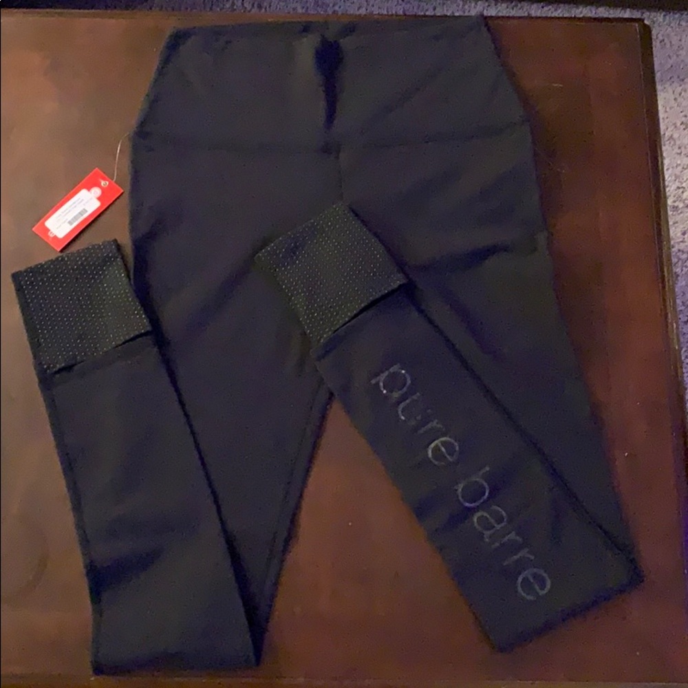 Pure Barre black hi-waisted leggings NWT